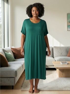 NEW torrid Green Relaxed Midi Dress/or Sleepwear, 4X, Rayon